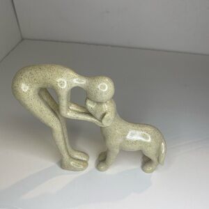 Dog Sculpture Home Decor Cute Man and Dog Statue Decoration for Office